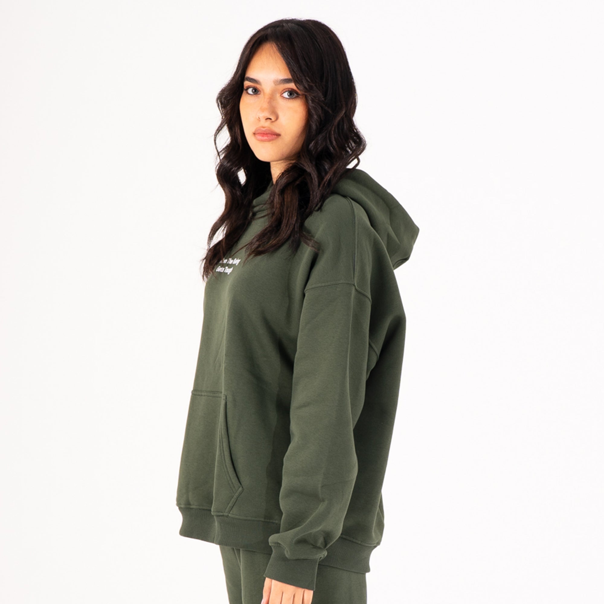 Melton olive hoodie