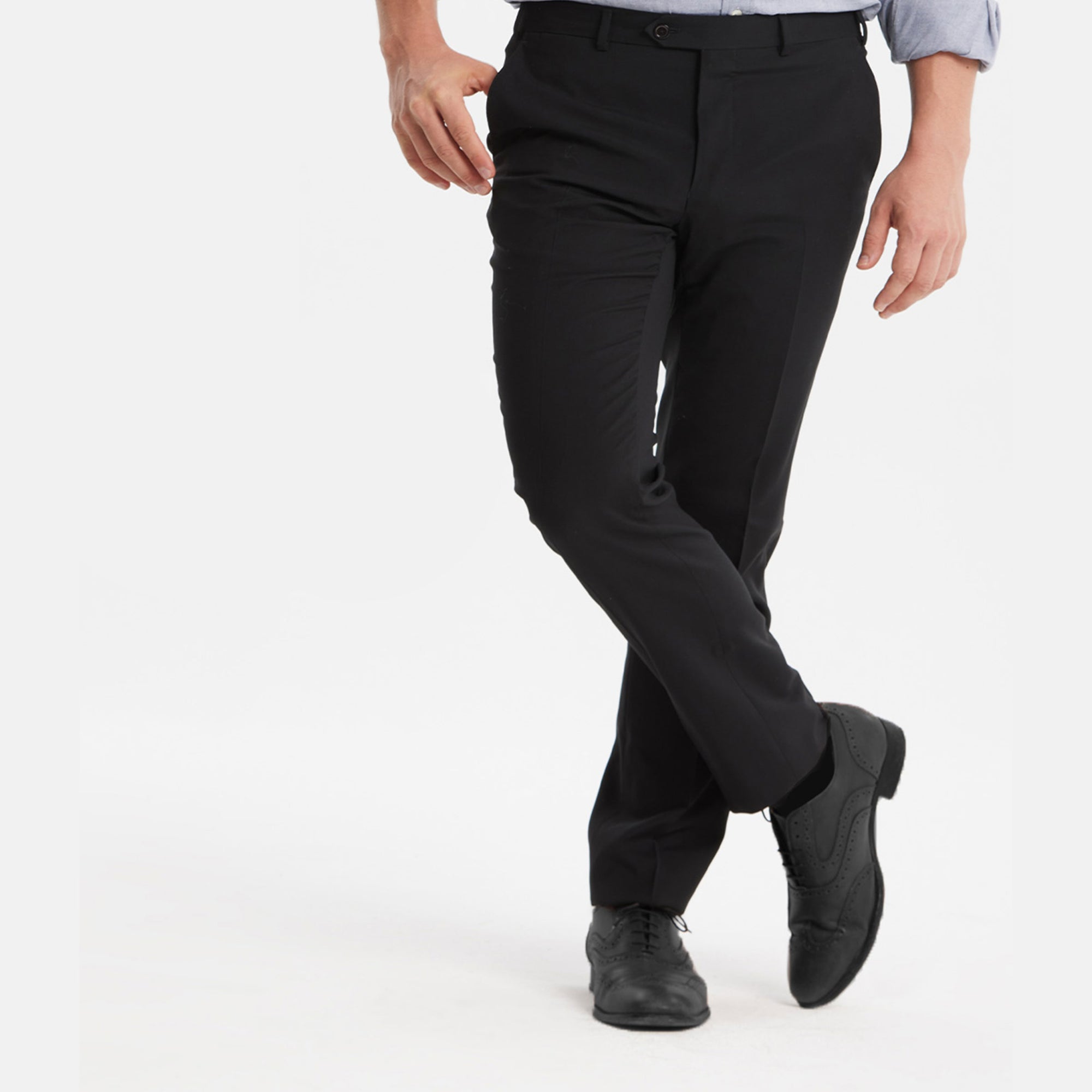 Black Slim-Fit Formal Pants