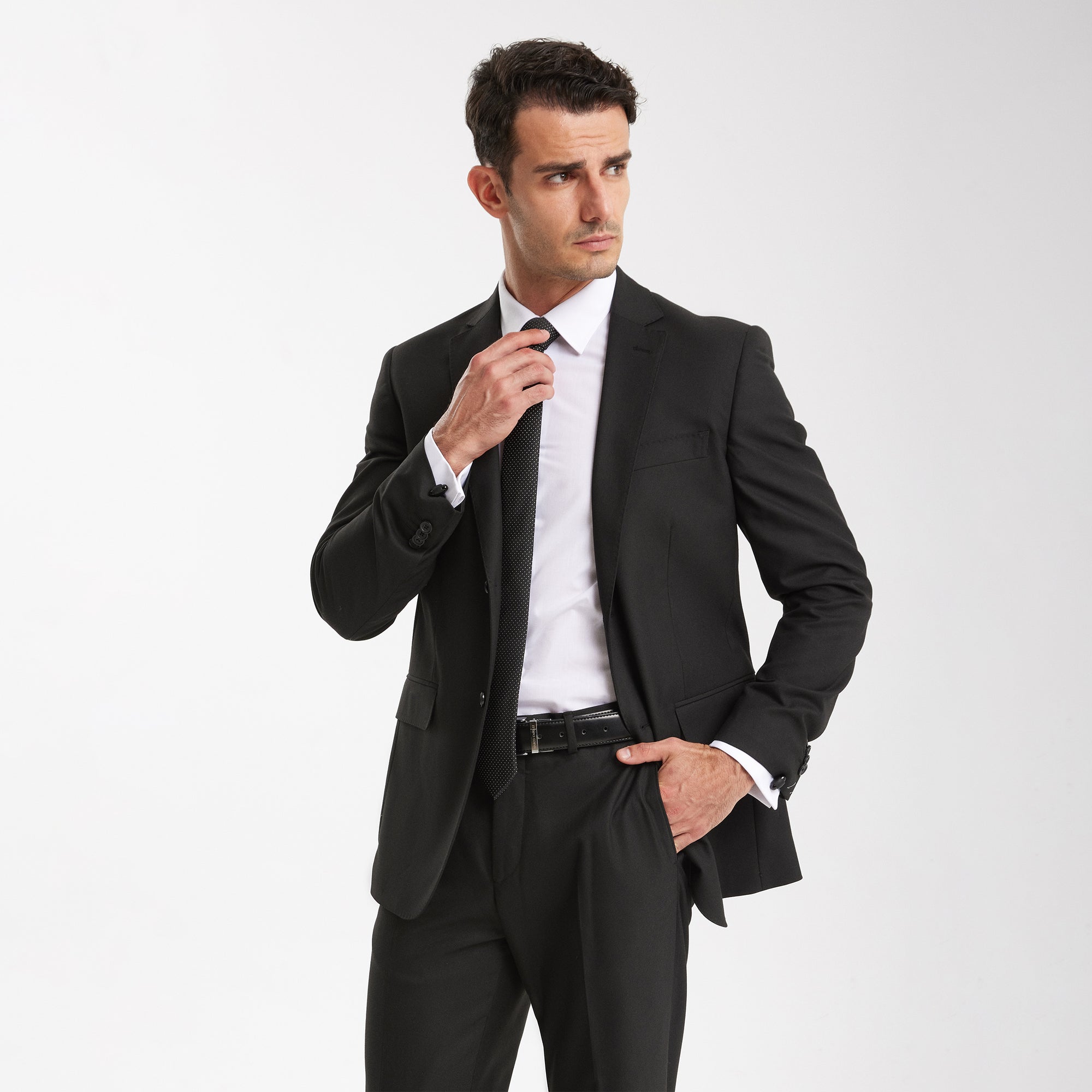 Black Wool Tailored Fit Suit