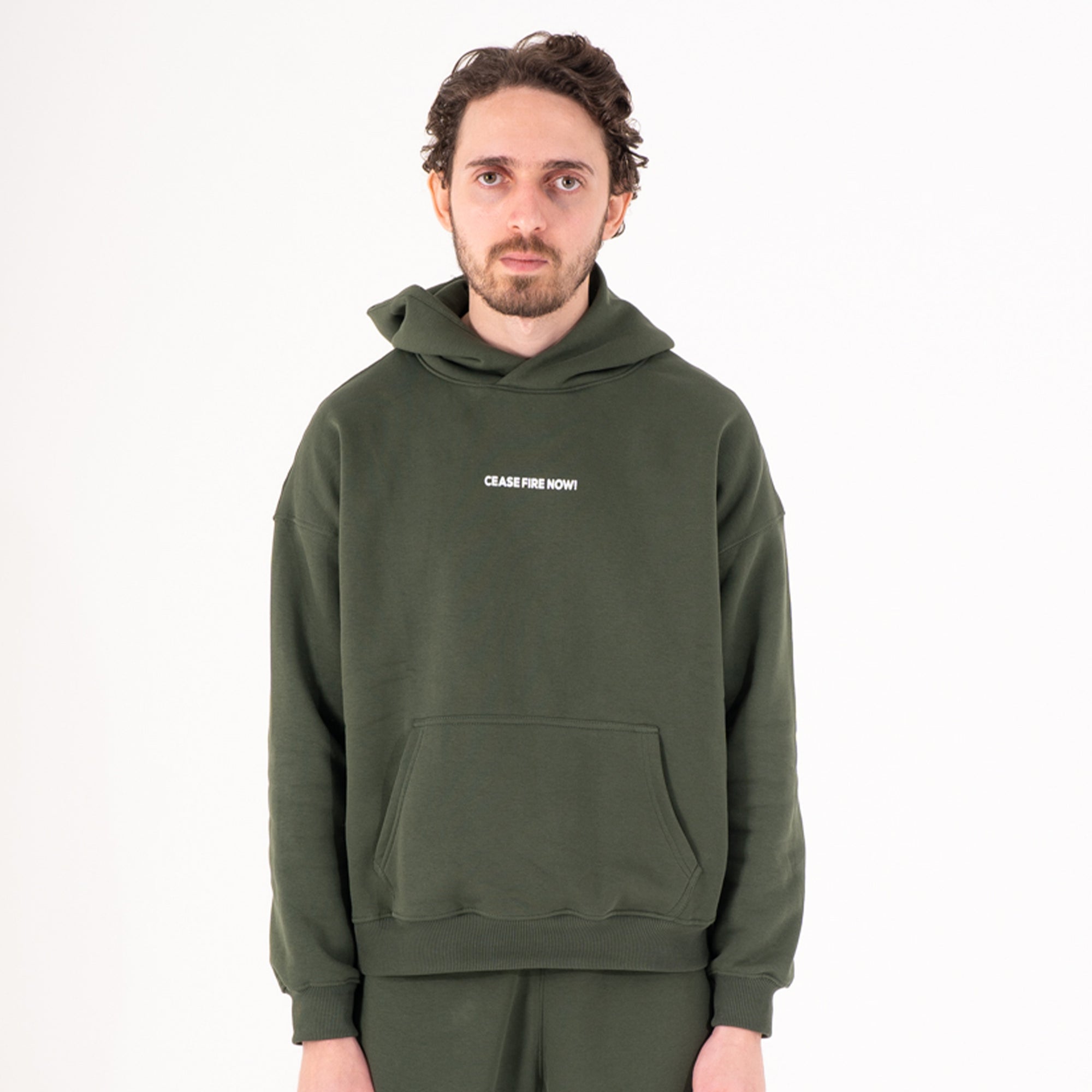 Melton olive hoodie