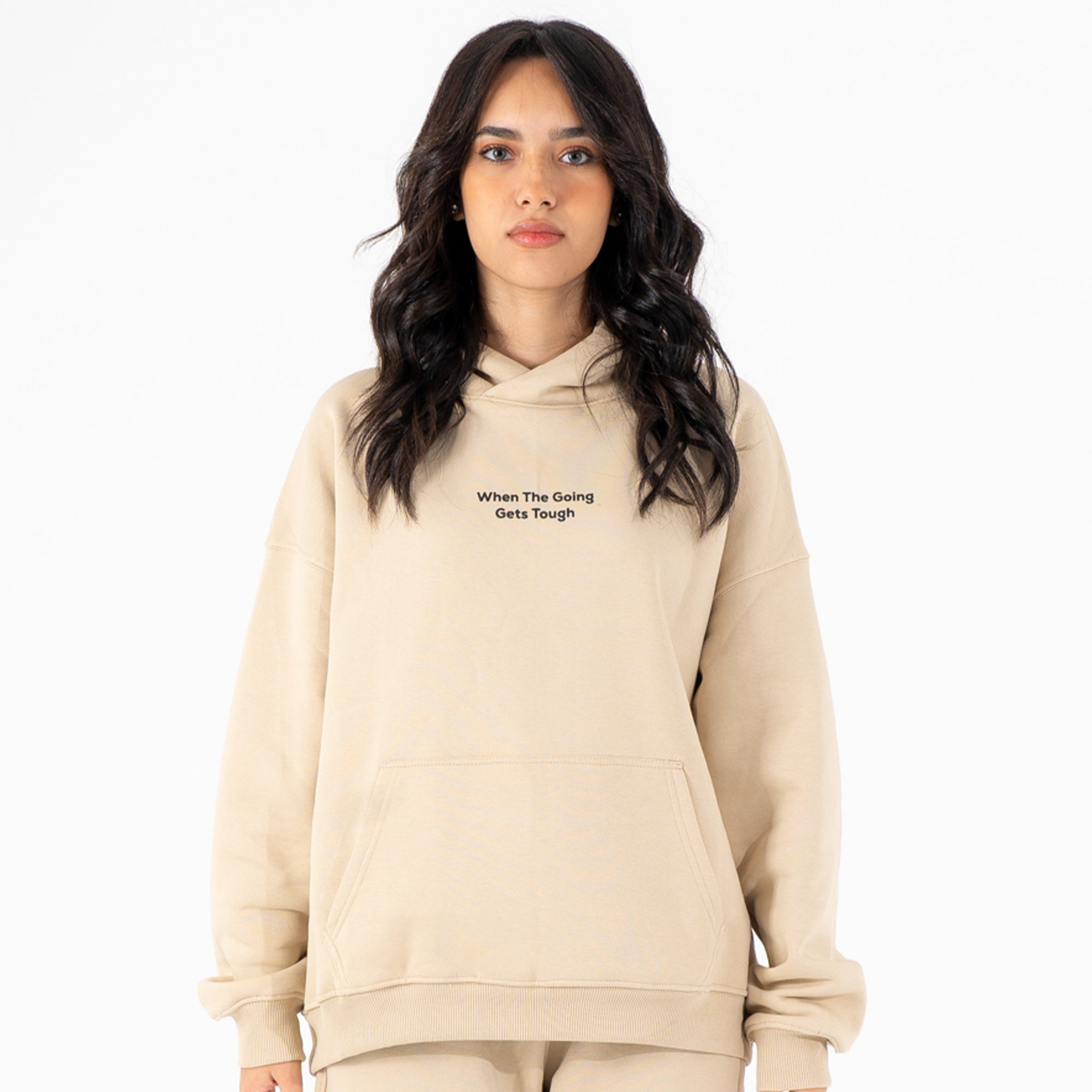 Melton beige hoodie