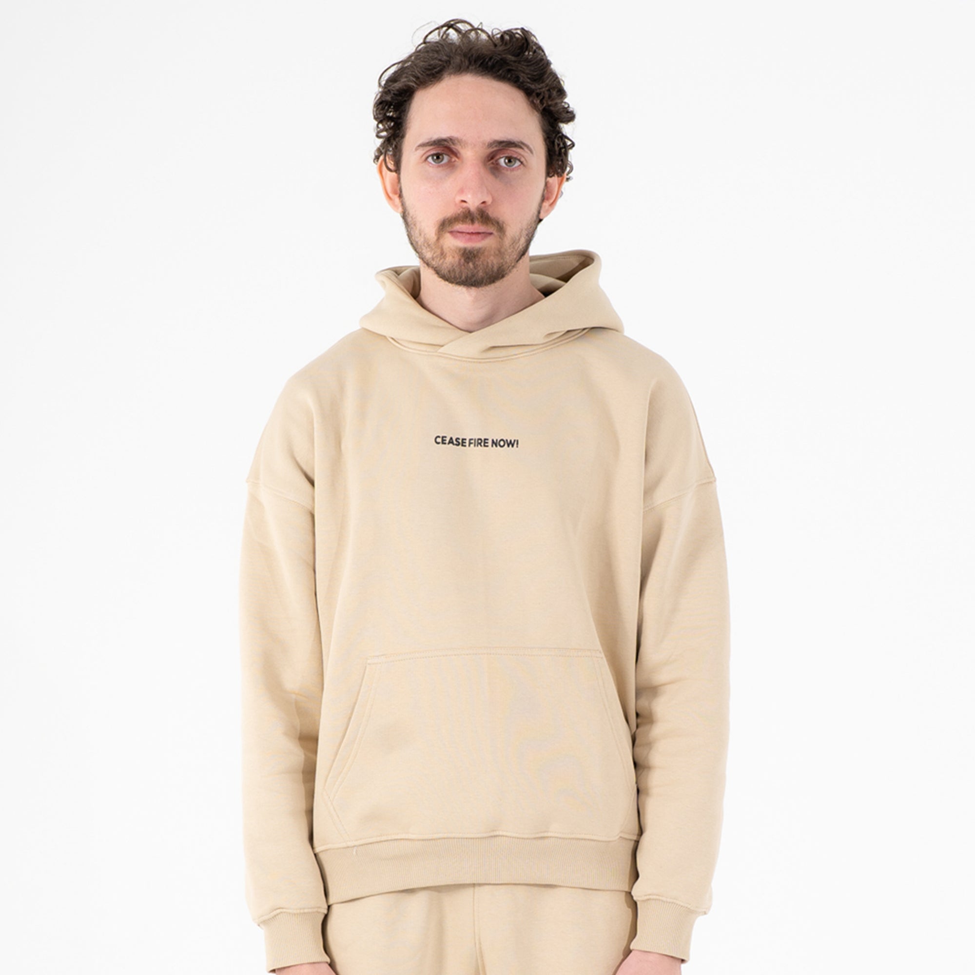 Melton beige hoodie