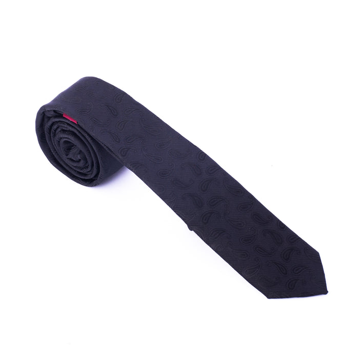 Dark Blue Black Pattern Tie - Gentsuits