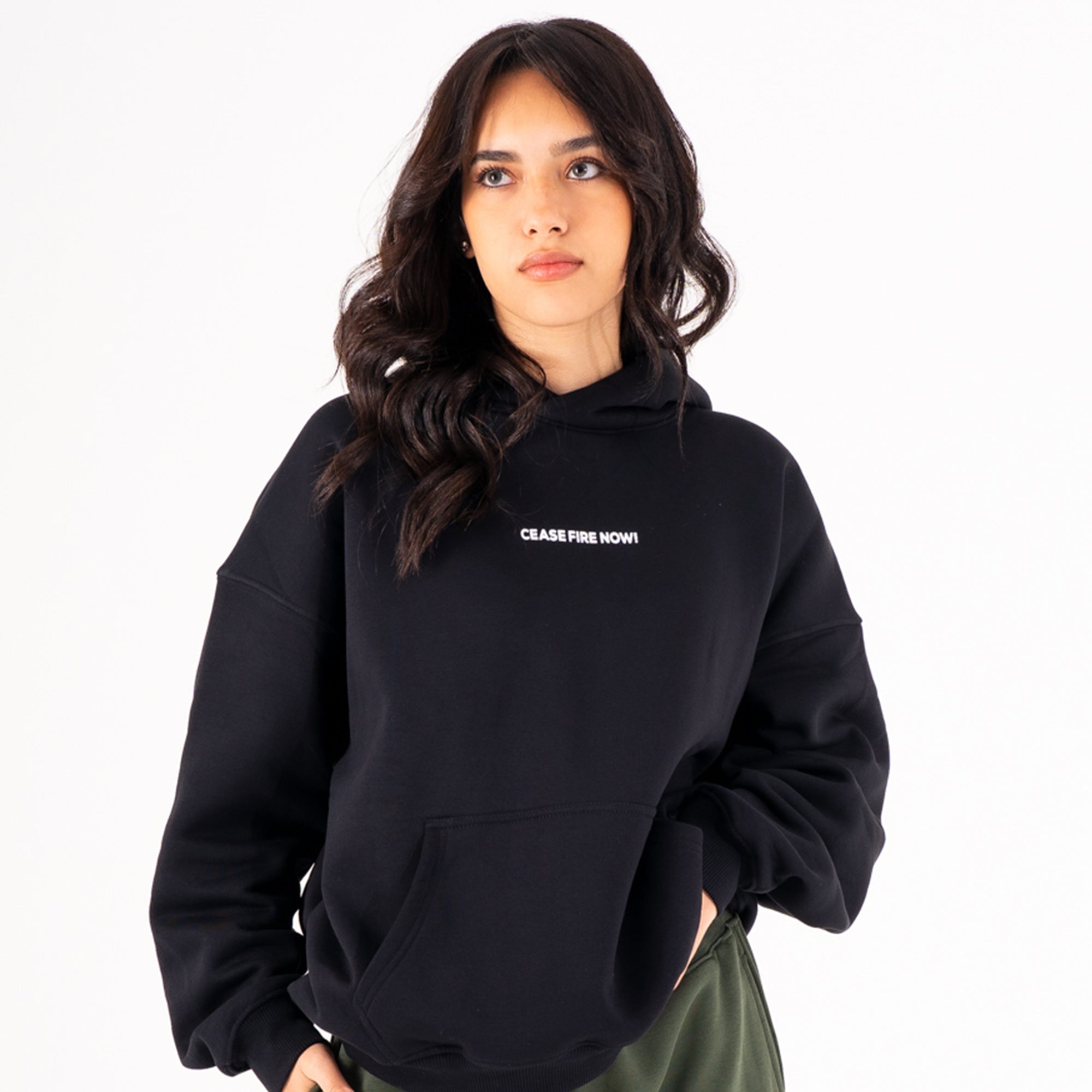 Melton black hoodie