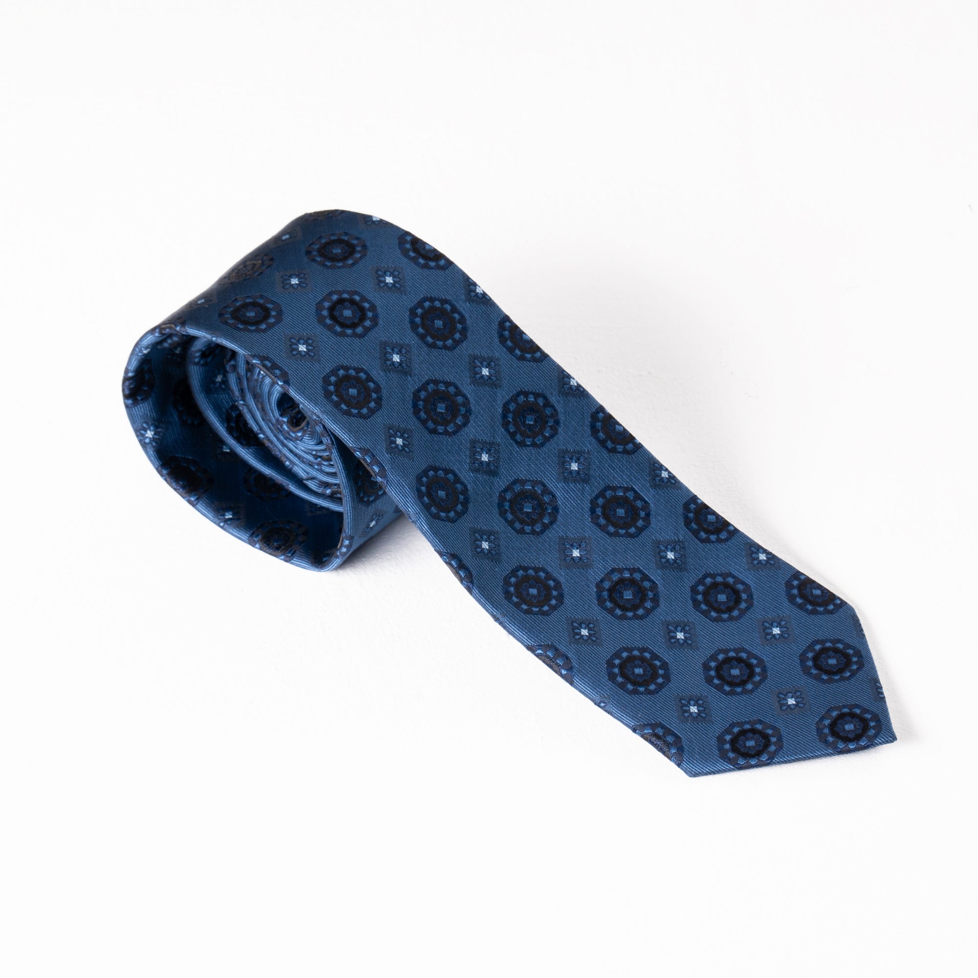 Circles & Diamonds Navy Blue Tie