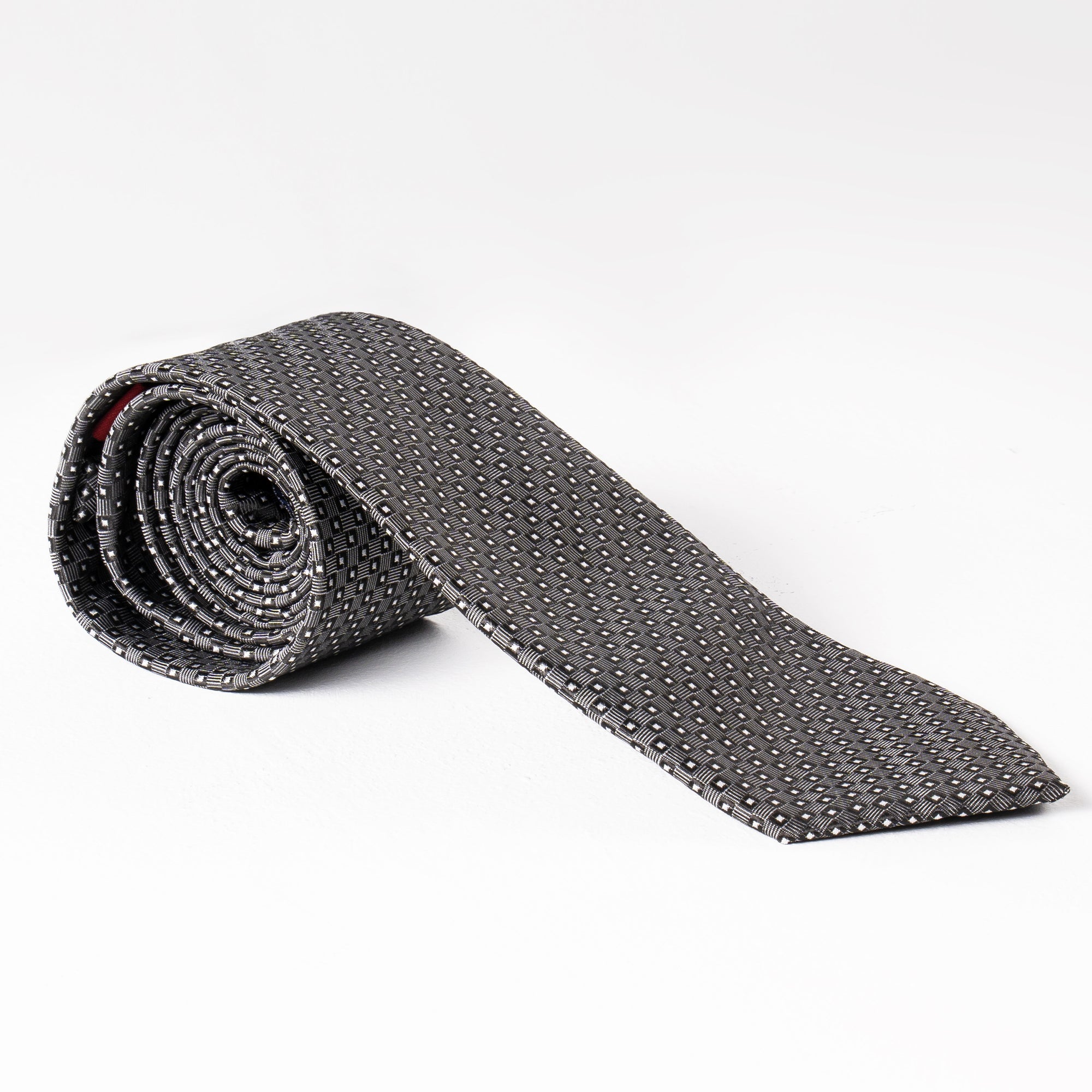 Gray Square Dotted Tie