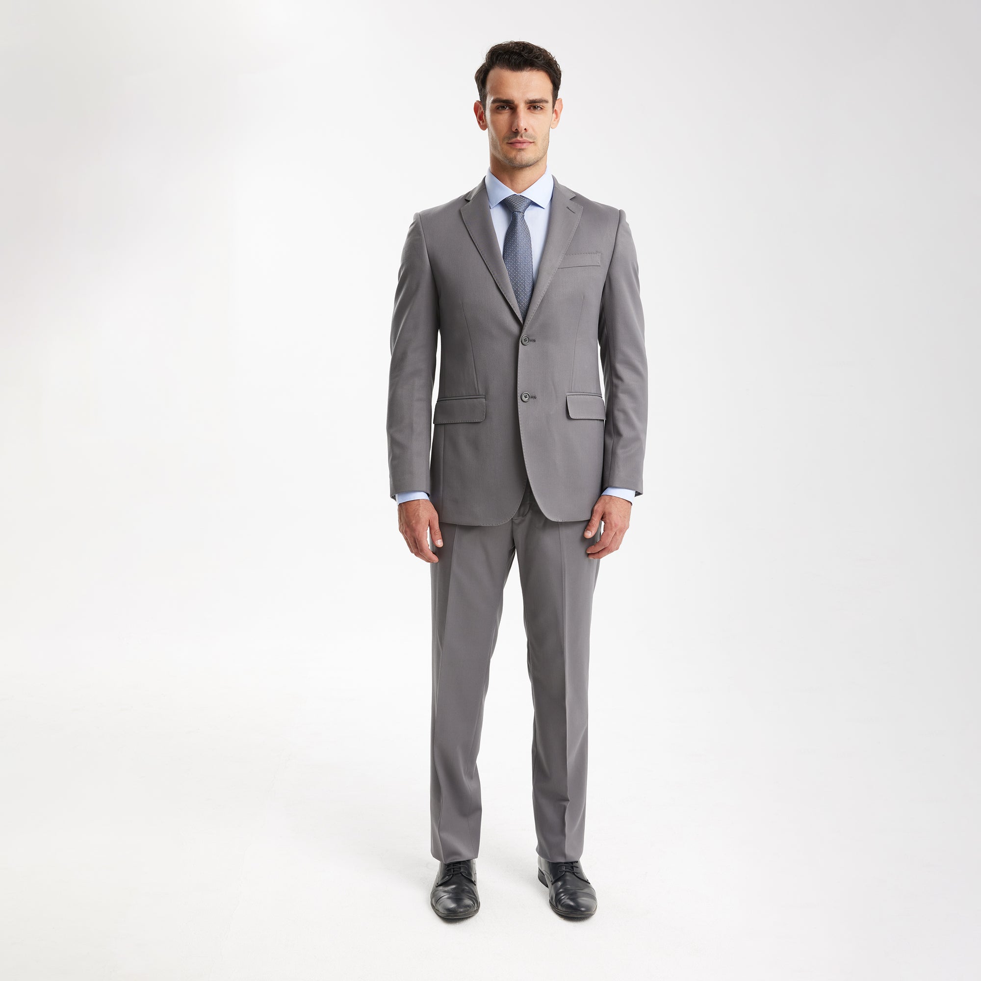 Grey Wool Tailored Fit Suit