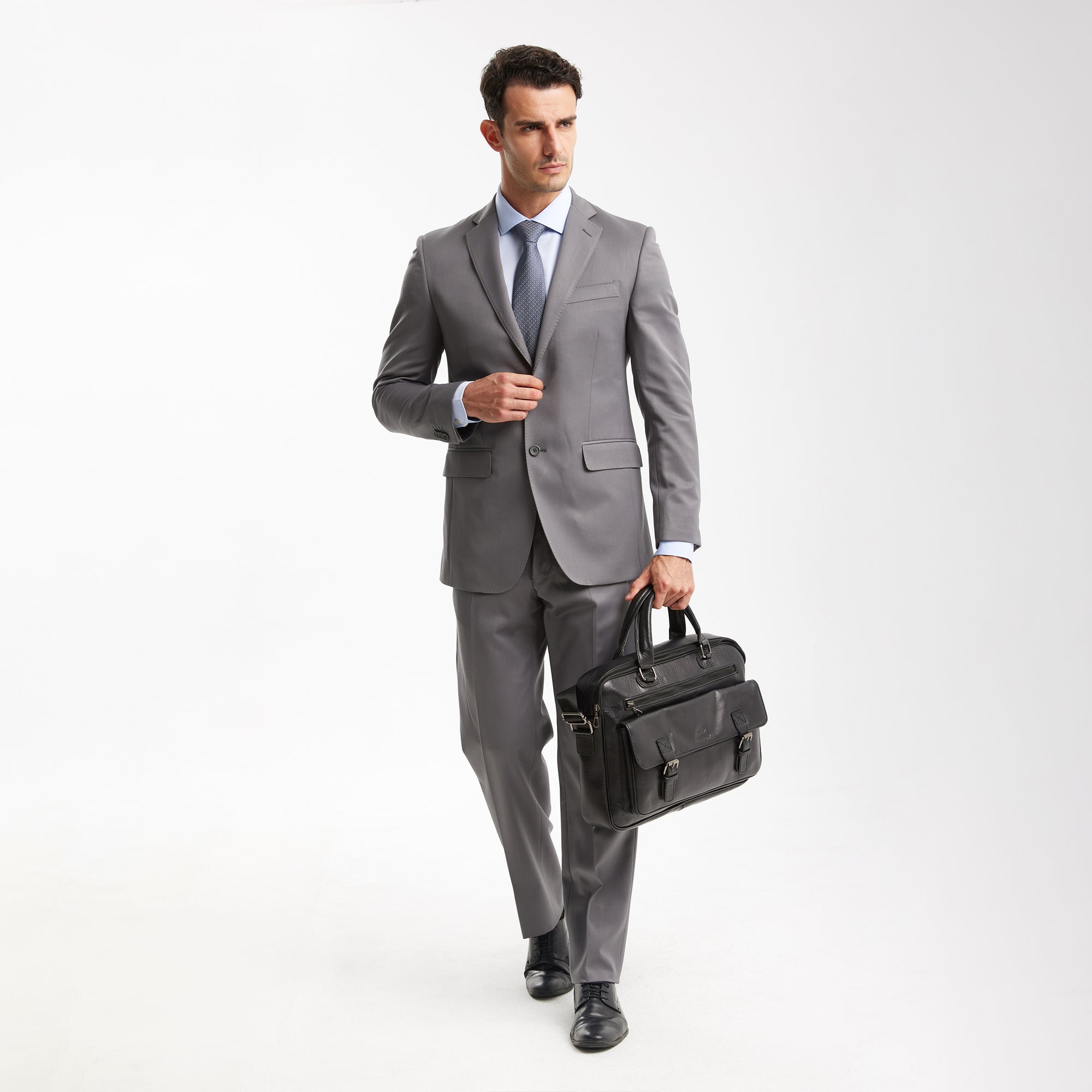 Grey Wool Tailored Fit Suit