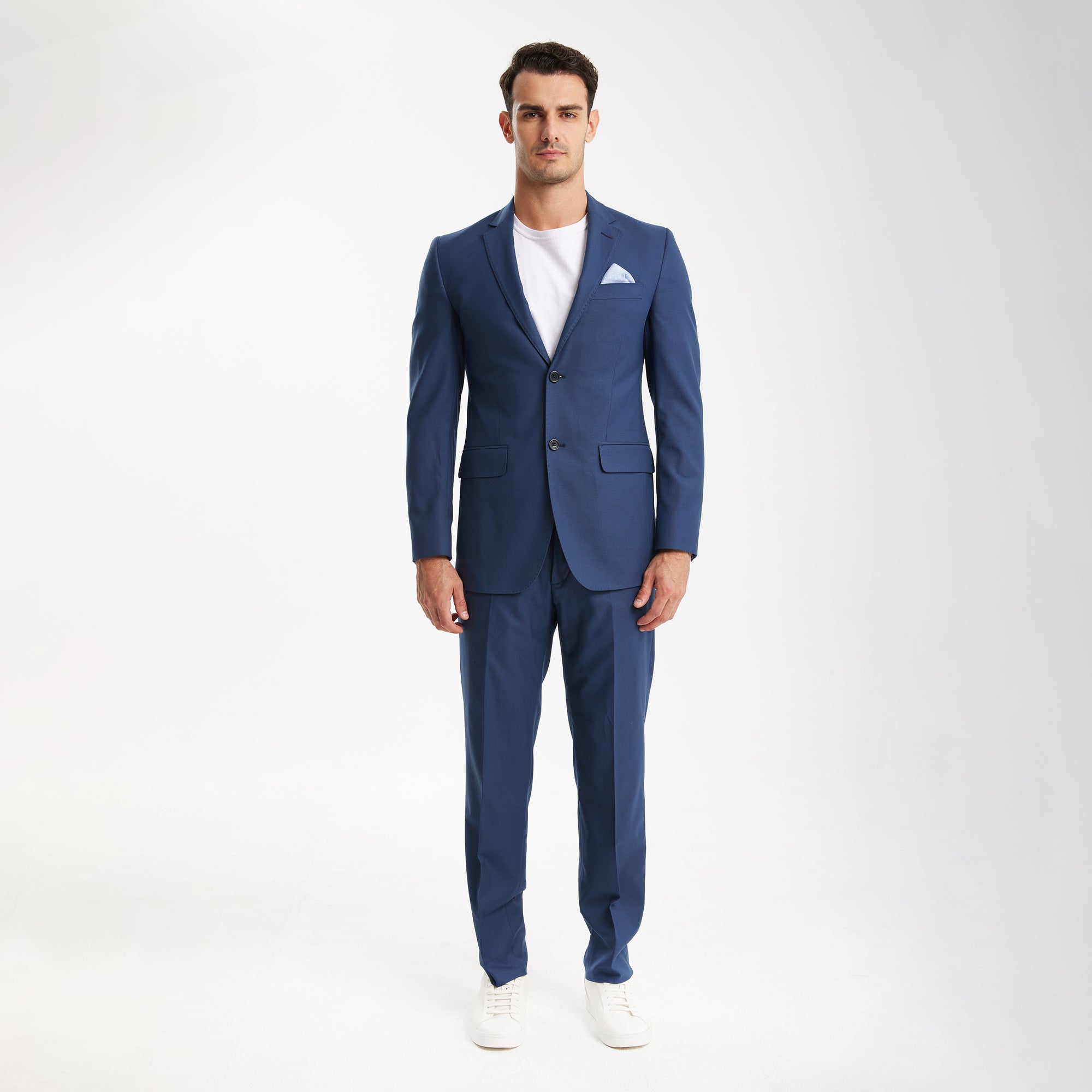 Blue Tailored Fit Wool Suit