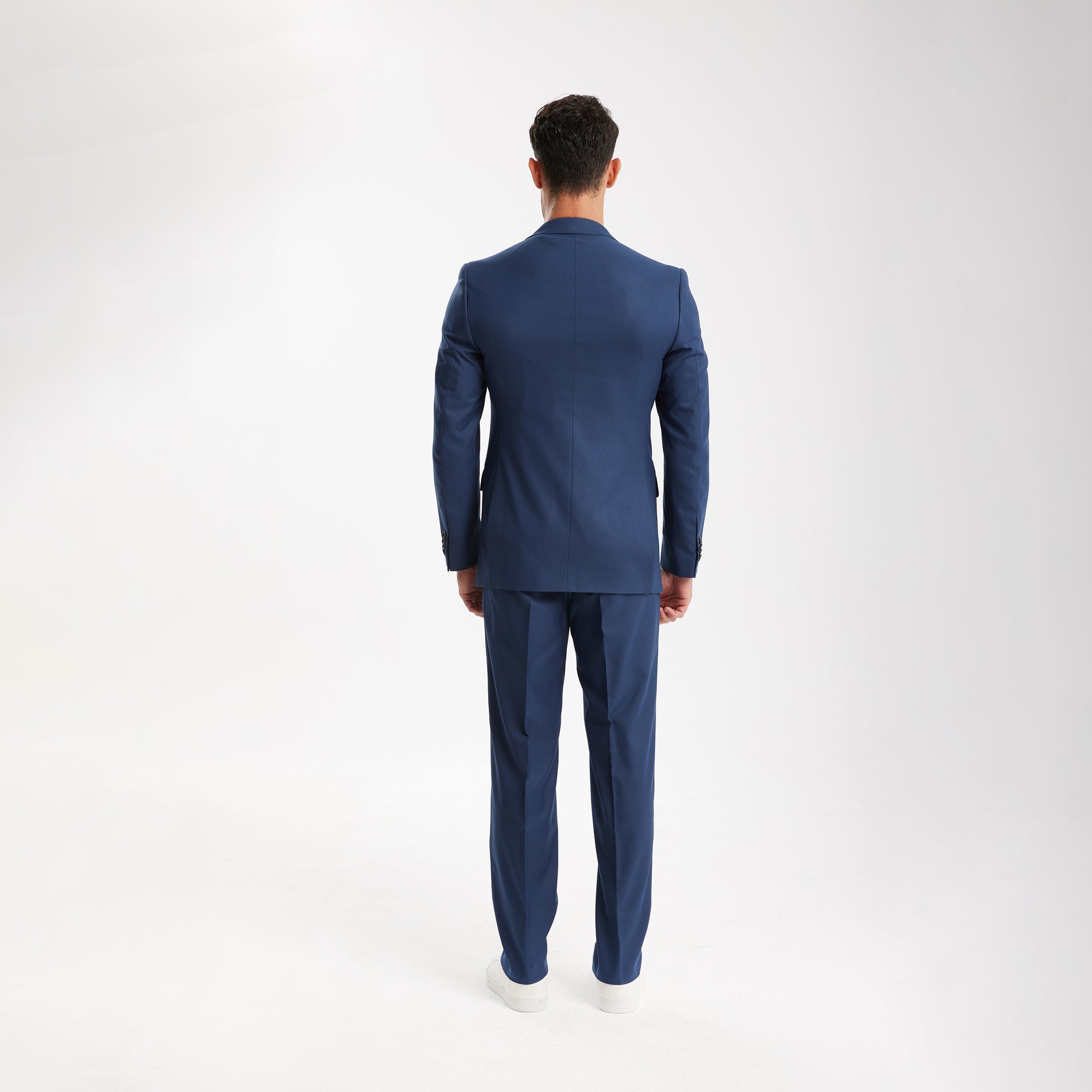 Blue Tailored Fit Wool Suit