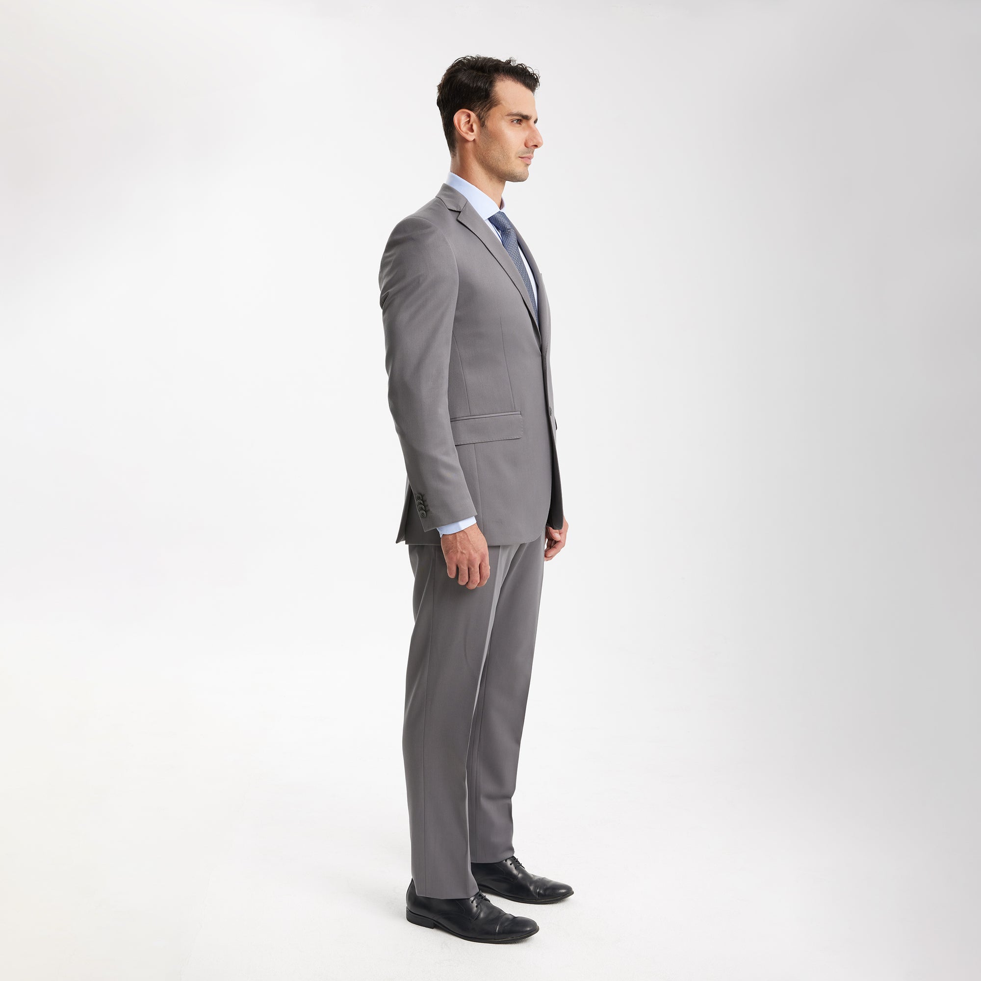 Grey Wool Tailored Fit Suit