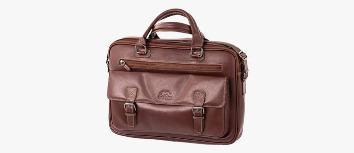 Brown Leather Business Bag - Gentsuits