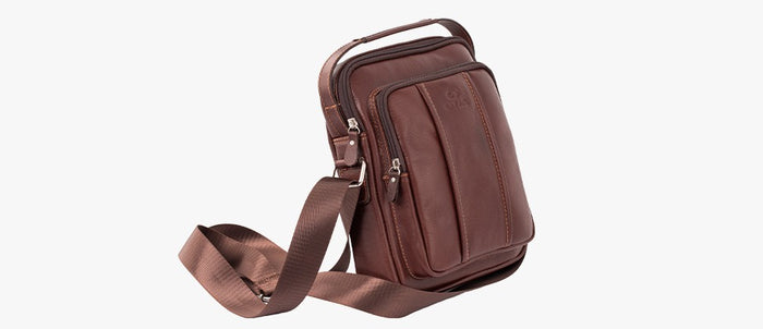 Brown Leather Postman Bag - Gentsuits