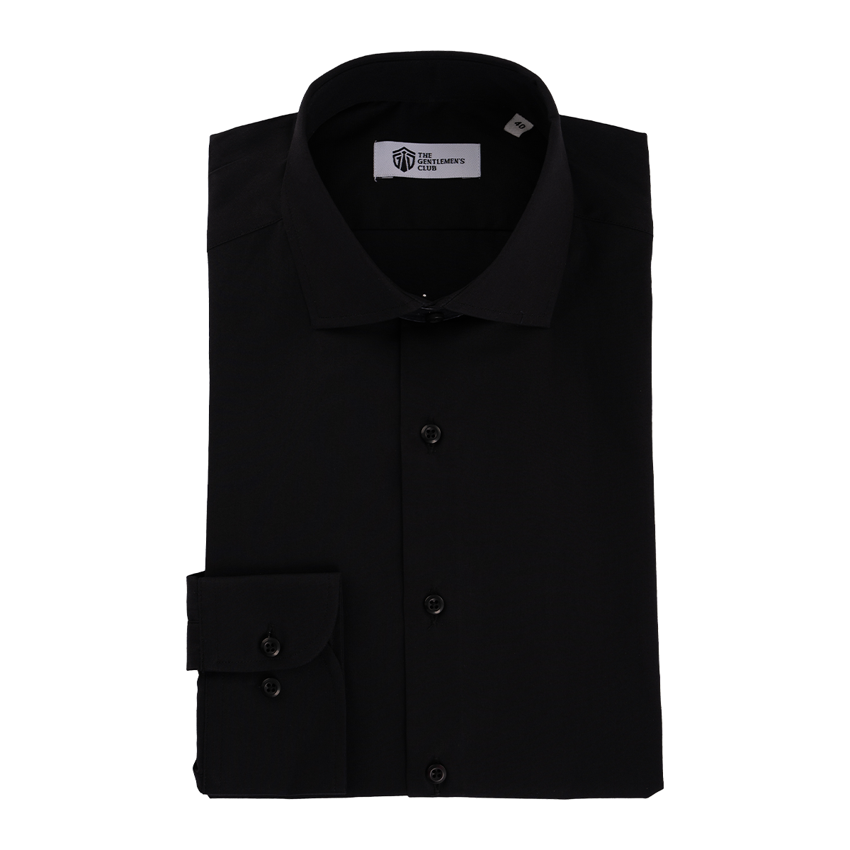 Black Slim Fit Cotton Shirt - Gentsuits