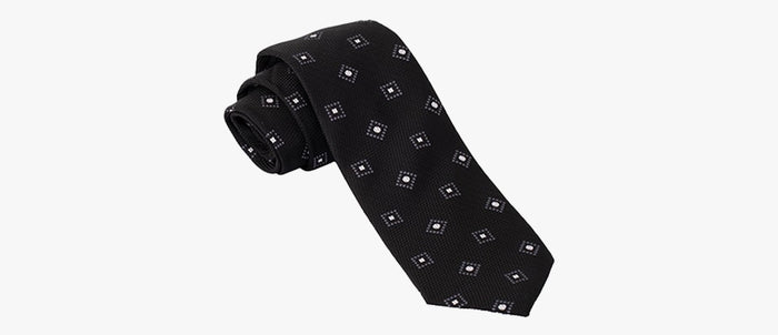 Black Knitted White Dotted Tie - Gentsuits