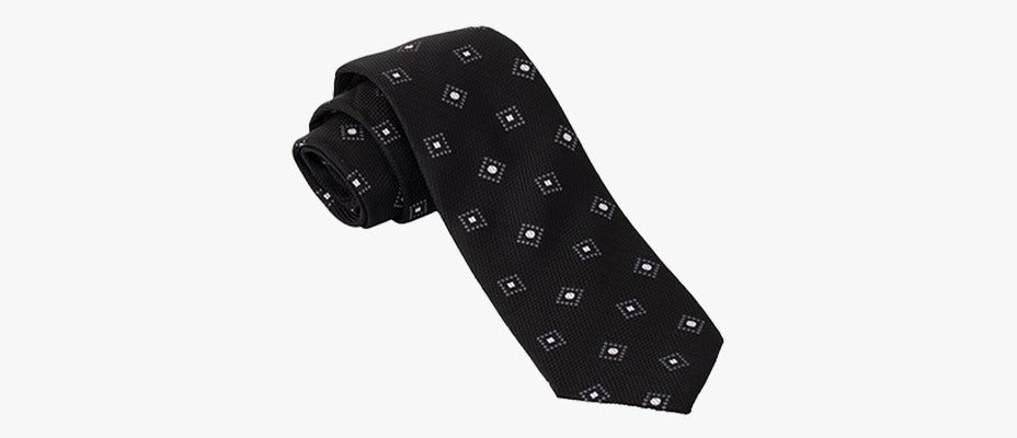 Black Knitted White Dotted Tie - Gentsuits