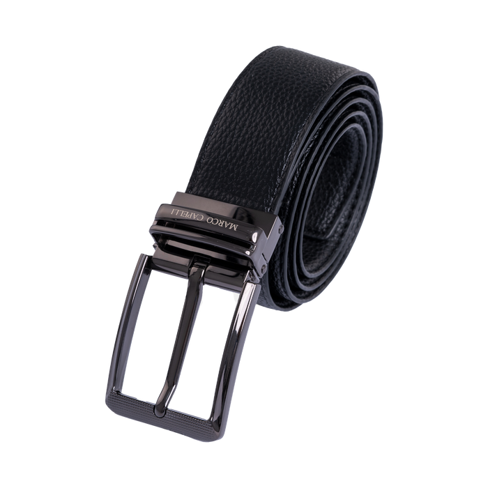 Black leather belt buckle - Gentsuits