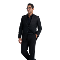 Black Wool Tailored Fit Suit - Gentsuits