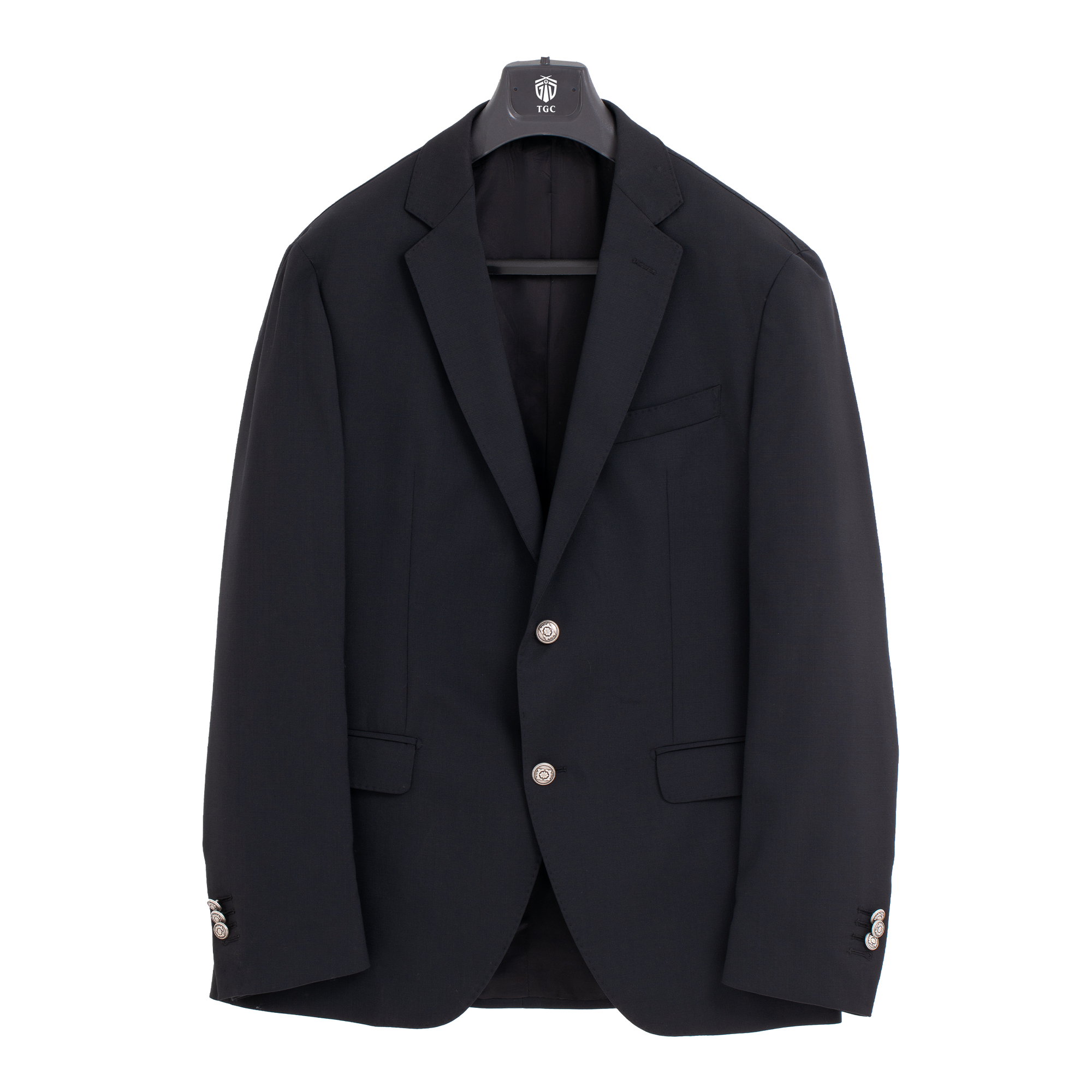 Black Slim-Fit Wool Blazer - Gentsuits