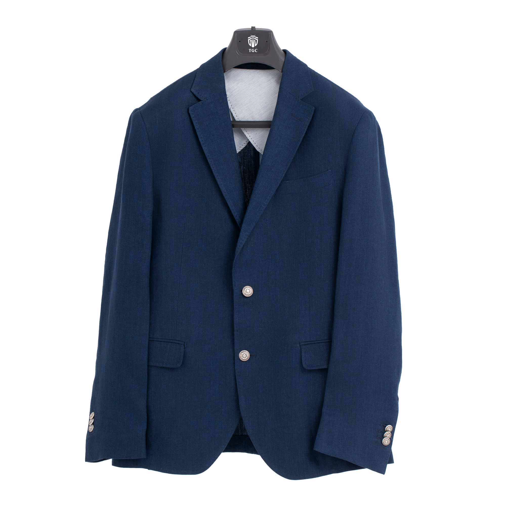 Navy Blue Slim-Fit Wool Blazer - Gentsuits