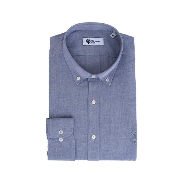 Blue Slim Cotton Fit Shirt - Gentsuits